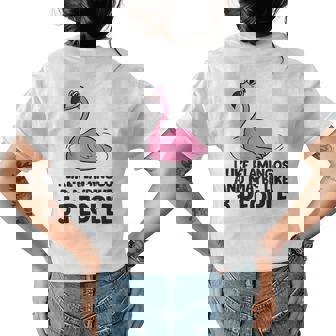 I Like Flamingos And Maybe Like 3 People Flamingos Womens Back Print T-shirt | Mazezy