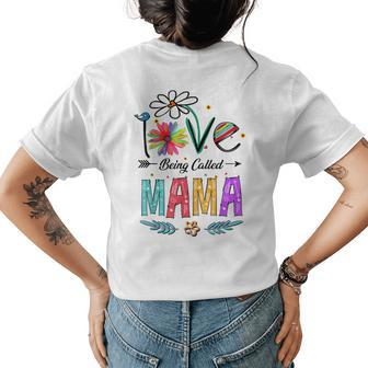 I Love Being Called Mama Mom Daisy Flower Cute Mothers Day Womens Back Print T-shirt | Mazezy