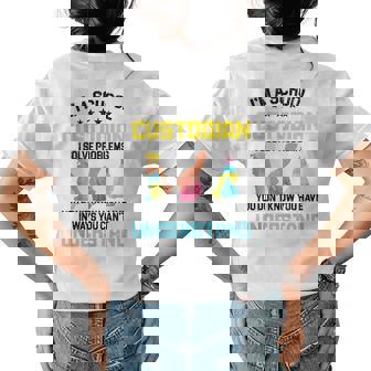Im A School Custodian Funny Janitor Caretaker Graphic Womens Back Print T-shirt - Thegiftio