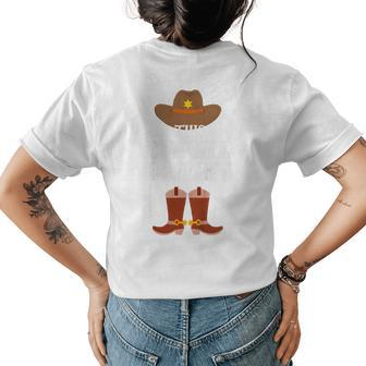 Kids 8Th Birthday Western Country This Cowgirl Is Eight Womens Back Print T-shirt | Mazezy UK