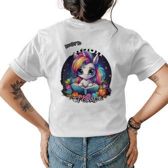 Kids Ready To Crush 1St Grade Unicorn Goodbye Kindergarten School Womens Back Print T-shirt | Mazezy