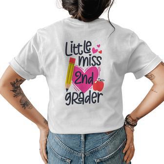 Little Miss 2Nd Grader First Day Of Second Grade Girls Womens Back Print T-shirt - Monsterry UK