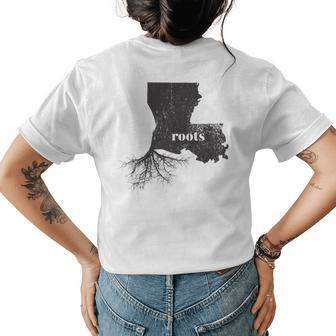 Louisiana Men Women Kids Roots State Home Grown Gift Womens Back Print T-shirt | Mazezy