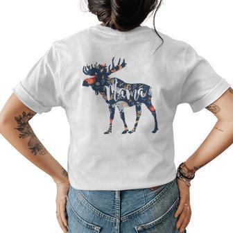 Mama Moose Floral Woodland Cute Gift Womens Back Print T-shirt | Mazezy