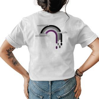 Minimalist Asexual Drip Rainbow Womens Back Print T-shirt | Mazezy