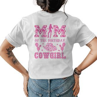 Mom Of The Birthday Cowgirl Party Western Rodeo Pink Cowgirl Womens Back Print T-shirt | Mazezy