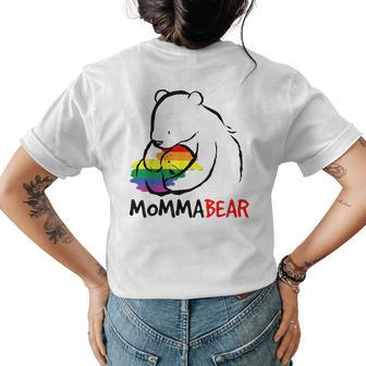Momma Bear Gay Pride Proud Mom Mothers Day Lgbt Mama Womens Back Print T-shirt | Mazezy