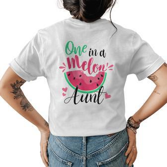 One In A Melon Aunt Summer Birthday Party Matching Family Womens Back Print T-shirt - Seseable