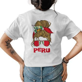 Peru For Girl Peruvian Flag For Women Peruana Womens Back Print T-shirt - Seseable