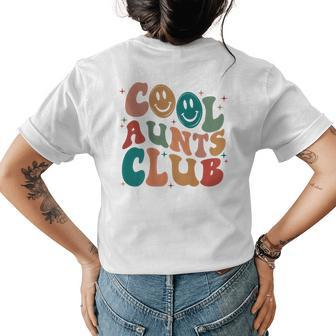 Retro Groovy Cool Aunts Club Auntie Women Cool Aunt On Back Womens Back Print T-shirt | Mazezy