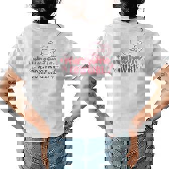 Retro Rhinestone Cowgirl Hippie Western Country Cowgirls Womens Back Print T-shirt | Mazezy