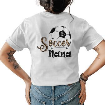 Soccer Nana Leopard Funny Mothers Day Womens Back Print T-shirt | Mazezy