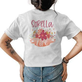 Sorella Life New Sorella Italian Sister Announcement White Womens Back Print T-shirt | Mazezy