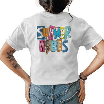 Summer Vibes Last Day Of School End Of Year Teacher Student Womens Back Print T-shirt - Thegiftio UK