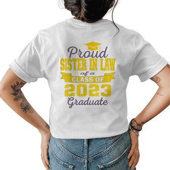 Super Proud Sister In Law Of 2023 Graduate Awesome Family Womens Back Print T-shirt | Mazezy