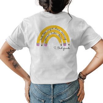 Teach Love Inspire Rainbow Pencil 3Rd Grade Teacher Womens Back Print T-shirt - Thegiftio UK