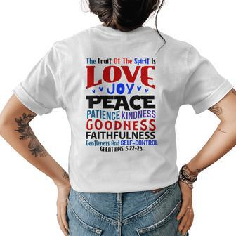 The Fruit Of The Spirit Christian T Bible Verse Womens Back Print T-shirt - Seseable