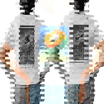 Tuscany Italy Sunflowers Fashion Gardeners Design Graphic Womens Back Print T-shirt | Mazezy