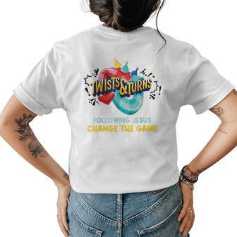Twists And Turns Vbs Follow Jesus Change The Games Games Funny Gifts Womens Back Print T-shirt | Mazezy