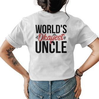 Worlds Okayest Uncle Acy014c Womens Back Print T-shirt | Mazezy