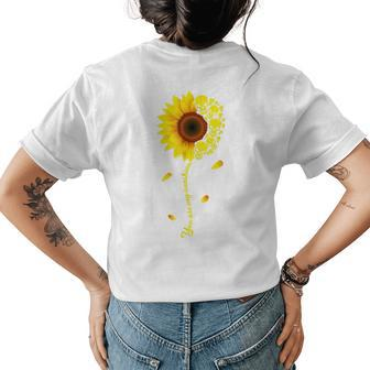 You Are My Sunshine Skull Skull And Sunflower Womens Back Print T-shirt | Mazezy