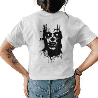 Graphic Women Zombie Gothic Halloween Horror Skull Womens T-shirt Back Print | Mazezy