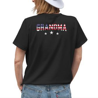 American Flag Grandma 4Th Of July Vintage Stars And Stripe Womens Back Print T-shirt - Seseable