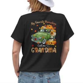 Autumn Halloween Fall My Favorite Pumpkin Call Me Grandma For Grandma Womens T-shirt Back Print | Mazezy UK
