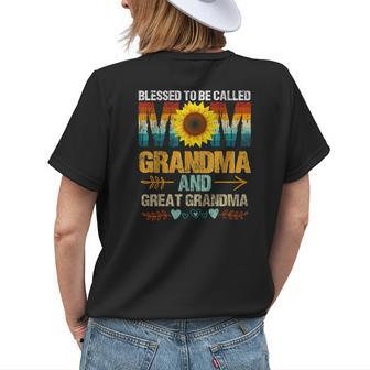 Blessed To Be Called Mom Grandma Great Grandma Mothers Day Womens Back Print T-shirt - Seseable