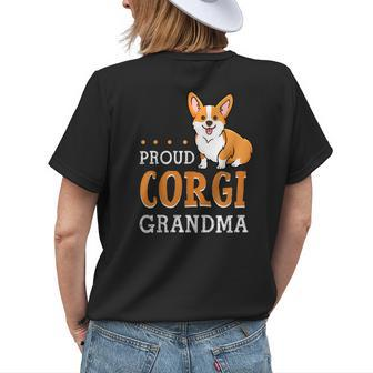 Corgi Grandma Funny Mothers Day Dog Lover Gift Proud Womens Back Print T-shirt | Mazezy