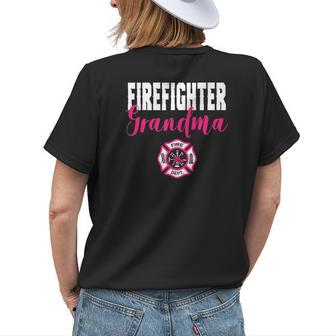 Firefighter Grandma For Support Of Fireman Woman Womens Back Print T-shirt | Mazezy