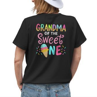Grandma Of Sweet 1 First Birthday Matching Family Ice Cream Gifts For Grandma Funny Gifts Womens Back Print T-shirt | Mazezy