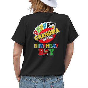 Grandma Of The Birthday Boy Uno Mommy Mama 1St Womens Back Print T-shirt - Monsterry AU
