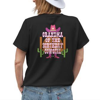 Grandma Of The Birthday Cowgirl Kids Rodeo Party Bday Womens Back Print T-shirt | Mazezy