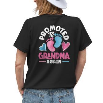Grandparents Day Grandma Grandpa Promoted To Grandma Again Womens Back Print T-shirt - Seseable