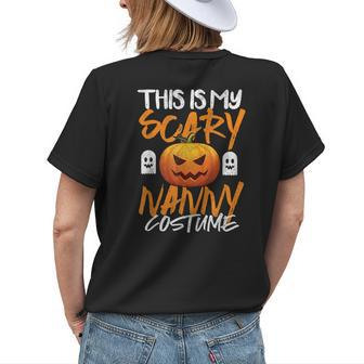 Halloween Scary Nanny Grandma Costume Pumpkin Funny Womens Back Print T-shirt | Mazezy
