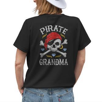 Halloween Scary Pirates Skull & Crossbones Pirate Grandma Womens Back Print T-shirt | Mazezy