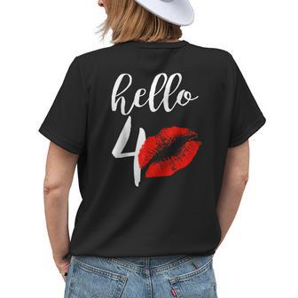 Hello 40 Red Lip Kisses Birthday Gift For Mom Grandma Womens Back Print T-shirt | Mazezy