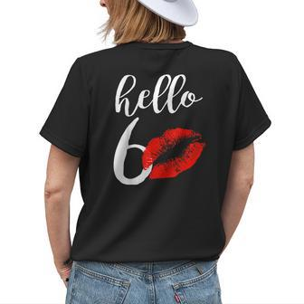 Hello 60 Red Lip Kisses Birthday Gift For Mom Grandma Womens Back Print T-shirt | Mazezy