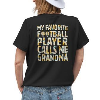 My Favorite Football Player Calls Me Grandma Sunflower Womens Back Print T-shirt | Mazezy