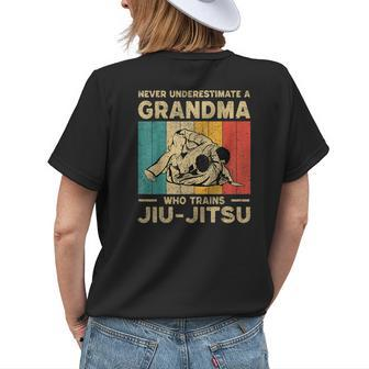 Never Underestimate A Grandma Bjj Brazilian Jiu Jitsu Gifts For Grandma Funny Gifts Womens Back Print T-shirt | Mazezy