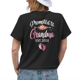 Promoted To Grandma 2024 First Time New Grandma Pregnancy Gift For Womens Womens Back Print T-shirt | Mazezy