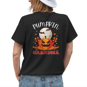 Pumpkin Grandma Halloween Costume Scary Nana Granny Womens Back Print T-shirt | Mazezy