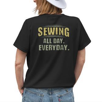 Retro Design Sewing A Quote For Mom Grandma Vintage Style Womens Back Print T-shirt | Mazezy