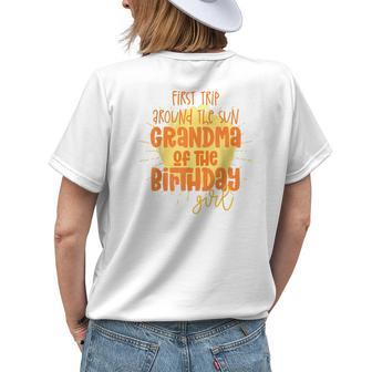 Grandma Birthday Girl First Trip Around The Sun Galaxy Party Womens Back Print T-shirt | Mazezy