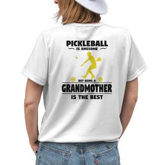 Pickleball - For Proud Grandmothers Grandma Pickleball Womens Back Print T-shirt | Mazezy