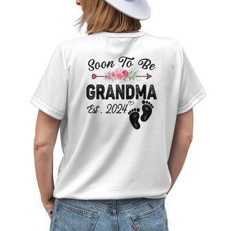 Soon To Be Grandma 2024 Mothers Day For New Grandma Nana Womens Back Print T-shirt - Monsterry UK