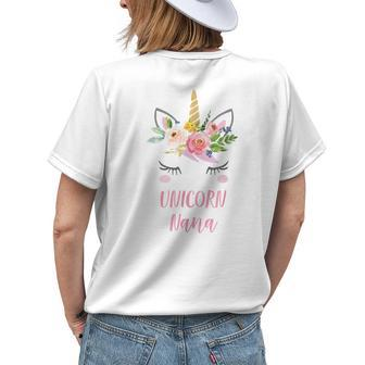 Unicorn Nana Pregnancy Announcement To Grandma Gift Womens Back Print T-shirt | Mazezy