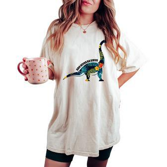 Cute Grandmasaurus Dinosaur Floral Gigi Women's Oversized Comfort T-shirt | Mazezy