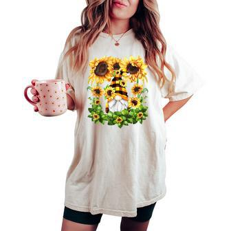 Cute Sunflower Gnome For Gardener And Cute Mom Summer Women's Oversized Comfort T-shirt | Mazezy